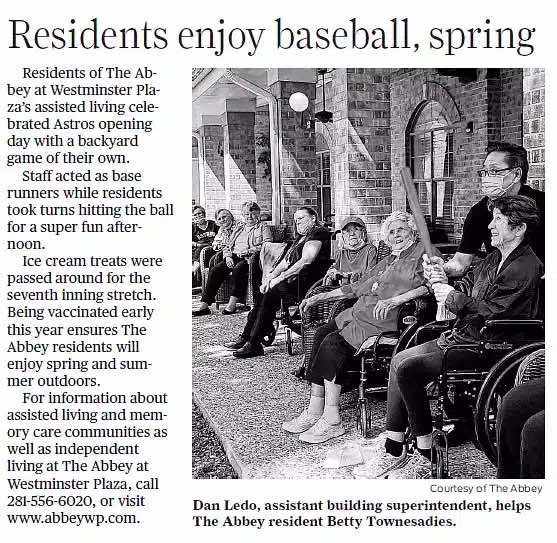 Residents enjoy baseball, Spring